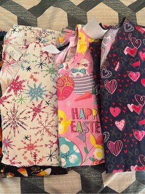 Women holiday Scrub tops